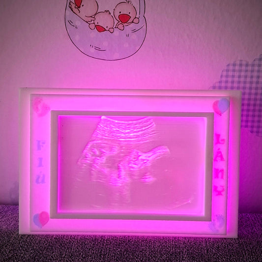 Gender reveal: baba nemét felfedő egyedi világító litofán kép