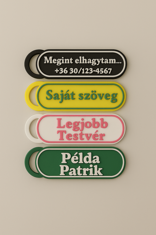 Kulcstartó egyedi felirattal