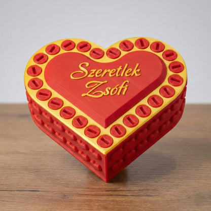 Heart-shaped crafty gift box with customizable inscription