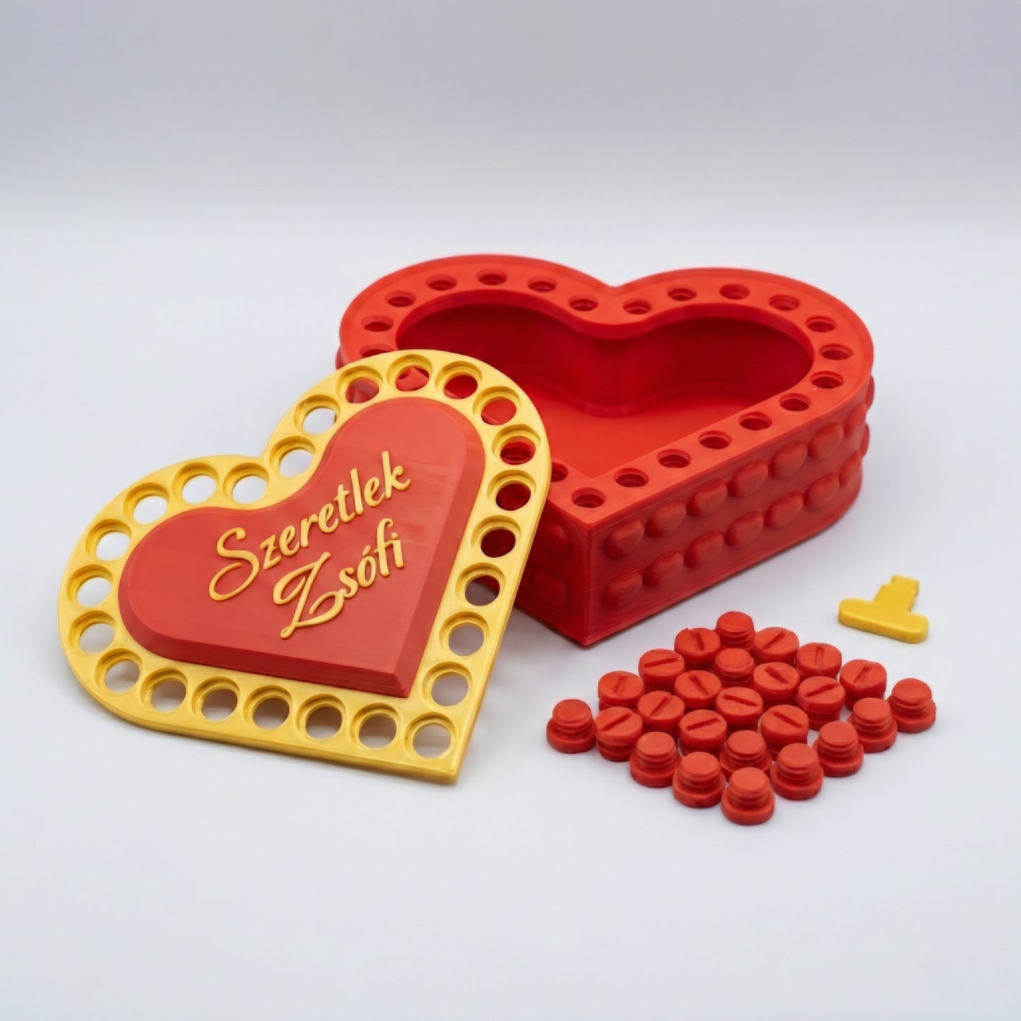 Heart-shaped crafty gift box with customizable inscription