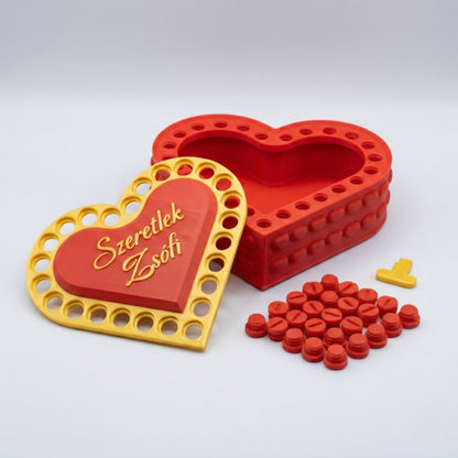 Heart-shaped crafty gift box with customizable inscription