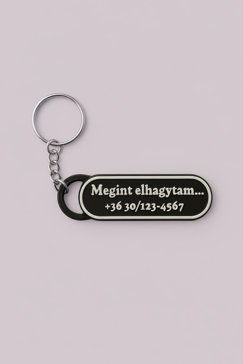 Kulcstartó egyedi felirattal