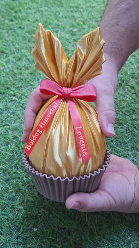 Arany húsvéti tojás alakú tároló