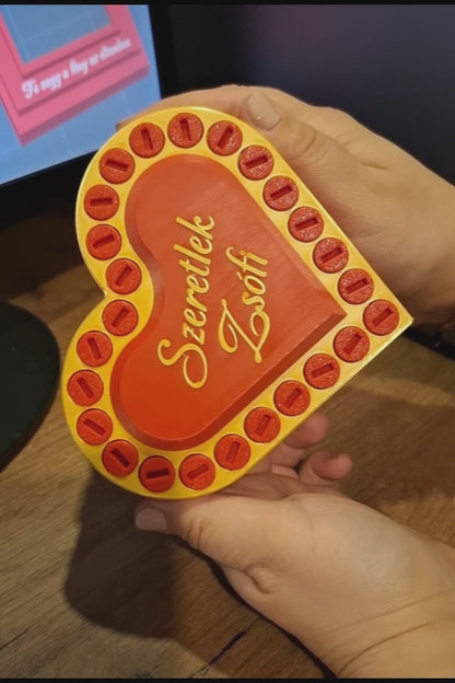 Heart-shaped crafty gift box with customizable inscription